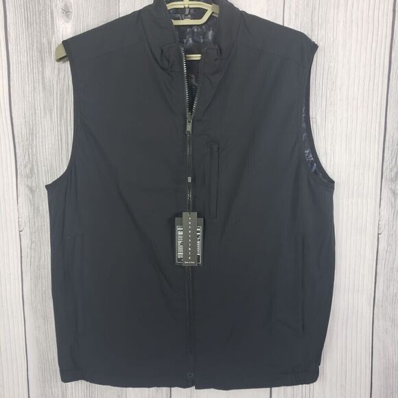 Theory Vest Men's Large Black Camo Light Puffer Reversible Turco BQ Quilted - Picture 4 of 9